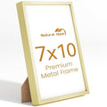 7x10 Aluminum Metal Picture Frame,Tempered Glass Gold Photo Frame 7x10 for Family Photo,Posters,Art,Document to Wall Mount Horizontally or Vertically