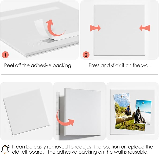 MaxGear Large Cork Board for Wall 48" x 36" White Bulletin Board, 12 Pack Felt Wall Tiles with Pushpins, Cork Boards for Office Pin Board Tack Board for Photo Meno Decor