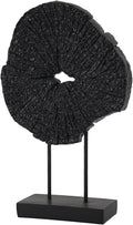 Black Art Modern Abstract Sculpture - Solid Black Art Sculpture for Home Décor Minimalist Decorative Statue for Living Room Office Desk Shelf Handcrafted Art Piece 7.25 * 2.5 * 12 Inch