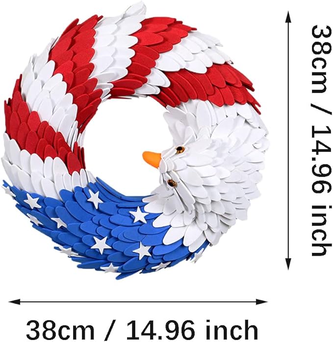Patriotic Wreaths for Front Door, 250 Anniversary Wreath 4th of Red White and Blue Wreath, Memorial Day Flag Wreaths for Indoor Outdoor Porch Decory Holiday Decorative (#C)