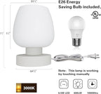 Touch Bedside Table Lamp Set of 2 - Small Modern Table Lamp for Bedroom Living Room Nightstand, 3-Way Dimable Desk lamp with White Opal Glass Lamp Shade, 2700K LED Bulb, Simple Design Home Decor