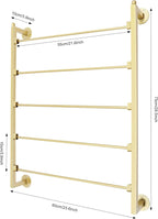 Scarf Organizer Wall Mounted, 5-Tier Scarf Display Rack, Metal Spiral Scarf Holder Belt Pants Hijab Hanger for Clothing Retail Store Home, 23.6" x 3.9" x 29.5"(Gold)