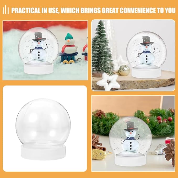 36Pcs DIY Clear Plastic Water Globes Kit, Shatterproof Snow Globes for Bulk Summer Camp Crafts, Kids Pool Party Favors, Beach Souvenirs & Sensory Jars