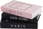 3 PCS Faux Decorative Books for Home Decor-Coffee Table Books Decor-Aesthetic Fake/Faux Books for Decoration,libros Decoration for Coffee Table, Shelf Accessories (3-Paris/Milan/Newyork)