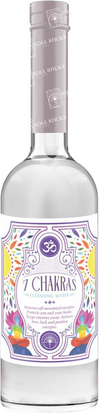 SOUL STICKS Cleansing Water 7.5 oz. Bottle for Clearing Negative Energy and Purifying Home Spiritual Florida Water Area Deodorizer (7 Chakras)