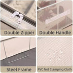 Stackable Storage Boxes with Clear Lids, 15.8-Inch Closet Storage Bins with Metal Frame for Shoe, Boot, ﻿Sneaker (1 Pack, 19Qt, 15.8x11.8x6in)