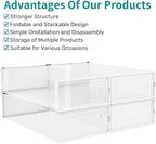 PARANTA 8-Piece Boot and 12-Piece Shoe Storage Box, Stackable Clear Plastic Shoe Box, Space-Saving Shoe Organizer for Boots, Sneakers, and High Heels, Clear