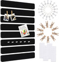 Vuzvuv 8 pcs Bulletin Board Bar Strips No Adhesive Backing with Glue Points ，Self Adhesive Cork Board for Wall，Felt Pin Board for School，Office Decor(Black)