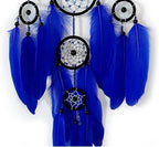 Blue Evil Eye Dream Catcher Wall Decor, Jiyamony Dreamcatcher Hanging Pendant for Home Protection and Blessing Decor with a Car Accessories Evil Eye Charm Gift