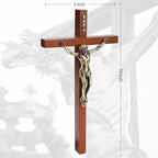 DCCXN Crucifix Wall Cross, Wooden Catholic Hanging Jesus Christ Cross for Wall Decor - 10 Inch