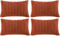 Fancy Homi 4 Packs Decorative Throw Pillow Covers for Living Room Couch Bed, Modern Farmhouse Boho Home Décor Accent Cushion Case, 24" x 16", Burnt Orange