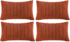 Fancy Homi 4 Packs Decorative Throw Pillow Covers for Living Room Couch Bed, Modern Farmhouse Boho Home Décor Accent Cushion Case, 24" x 16", Burnt Orange