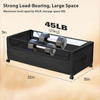 Under Bed Storage with Wheels, Under The Bed Storage Drawers On Wheels, Rolling Underbed Drawers, Lockable, Heavy Duty, XXXXL Size 90L