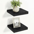 Vivelove Black Floating Shelves for Wall 12 Inches Wide, 12" Deep Wall Shelves for Bedroom, Bathroom, Living Room, Kitchen, Office, Home Decor Shelf with Invisible Brackets,12" X 12" X 1.5", Set of 2