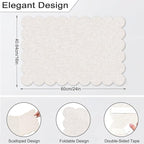 Foldable Decorative Scalloped Felt Bulletin Board 24 * 16 Inches for Wall, Alternative Photo Board Self-Adhesive Vision Board Decorative Pin Board for Wall (Light Camel)