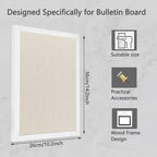 Linen Bulletin Board,Cork Board for Walls,10.2"x14.2"Small Bulletin Boards,Pin Board for Home Kitchen Office Decorative,Fabric Bulletin Board(WH-2636)