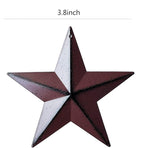 3.8 Inch Barn Star Texas Stars Art-Metal Star for Outside Rustic Vintage Western Country Home Farmhouse Wall/Door Decor, Set of 12(Matte Burgundy)…
