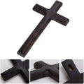 Kakalote Wall Mounted Crosses Wooden Catholic Crucifix Jesus Christ Wooden Crosses Party Meditation, Religious Home Decor, Christian Wall Cross(Black)