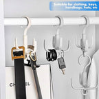 Space-Saving Tie Hanger, Small Space Storage and Organizer, 2 Piece Set, 360° Rotatable Portable Closet Organizers for Belt, Scarf, Bras, Tank top, Purses Etc(Gray)