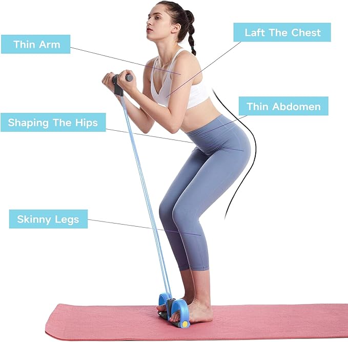 Pedal Resistance Bands with Handles, Durable 6-Tubes Multifunction Pedal Resistance Band, Natural Rubber Foot Pedal Resistance Bands, Fitness Resistance Bands for Abdomen, Waist, Arm, Leg
