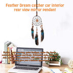 AKOAK 1 Pack Dream Catcher Rearview Mirror Car Charm Accessories, Boho Style Handmade Car Charm Pendant Decorative Pendant - Girl Woman Bedroom Living Room Home Decoration