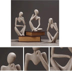 Thinker Statues And Sculptures, Sandstone Resin Thinker Statue Ornaments, Abstract Style Sculptures, Housewarming Gifts, Housewarming Decorations, Living Room Dining Desk Decorations (Right, Small)