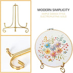 10 Pcs 4 Inch Metal Golden Display Stand, Metal Plate Stands Picture Stands for Display, Picture Holder Stand, Frame Stand