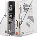 Magazine Holder, Clear Plastic Vertical File Magazine Organizer, Desktop File Magazine Book Storage Shelf for Office Desk (2PCS), 10.6x9.8x3.1 Inch