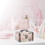 ELLDOO Decorative Treasure Chest Box, Wooden + PU Leather Storage Box for Jewelry Trinkets, Keepsakes box for Girls Women Gifts (Butterfly Pattern, Small)