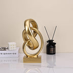 DOVDOV Abstract Gold Knot Statue, Geometric Knot Decor, Gold Decor on Shelf Bookshelf countertop for Living Room Coffee Table Office Coffee Table entryway entryway Desktop Decorative Ornament.