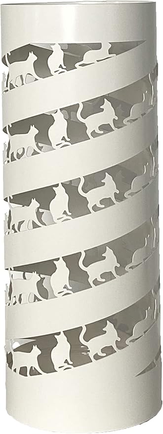 Mango Steam Round Cat Spiral Umbrella Stand 22" Tall, White