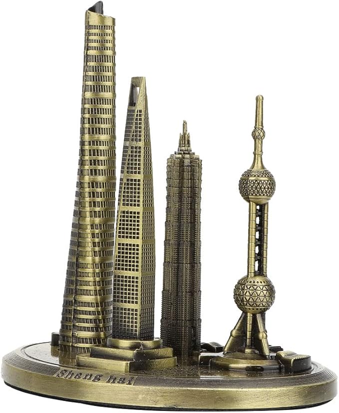 Keenso Shanghai Building Collection Model Reflective Bronze and Gold Vintage Trend Friends Big (Bronze-Small)