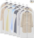 12-Pack 48-Inch Clear Garment Bags with Full Zipper - Dustproof Hanging Storage for Closets, Travel, and Seasonal Clothing Protection