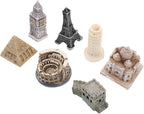 HANABASS 7pcs Miniature London Model Resin Architecture Model Kit Home Decorative Building Sculpture London Decor Architecture Brick