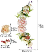 WYSRJ Artificial Peony Flower Swag 20 Inch Decorative Swag with Peony and Roses Wedding Arch Flowers Artificial Floral Swag for Lintel Wedding Arch Front Door Decor