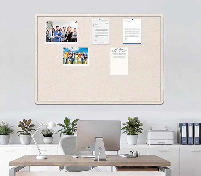 Large Bulletin Board - 72 X 48 inches Cork Board with 30 Pushpin, 6' x 4' Cork Board for Walls Pin Board, Self-Adhesive Felt Board Vision Board Foldable Photo Board for Wall (Oatmeal)