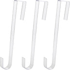 Non-Scratch 100% Clear 12In Xmas Wreath Hanger 3Pk. Best Long Hooks for Indoor or Outdoor Holiday Home Decor. Slim Christmas Wreaths Holders Hang Fall Halloween Decorations Over Front or Storm Door.