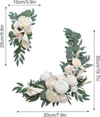 CDQL 2Pcs Wedding Welcome Sign Floral Decoration,Artificial Flower Swag Wedding Arch Decor, Wedding Flower Swag for Wedding Ceremony and Reception Arrangement (Orange)
