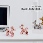 Notakia Cute Ceramics Pink Balloon Dog Statue Crafts Living Room Desktop Decorations,Handmade Modern Small Ceramic Animal Statue Ornament Home Decor Accents (Pink Balloon Dog)