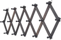 Rustic Wall Mounted Hat Rack with Space Saving Accordion Design, Expandable Hat Holder with 16 Wood Hooks, Modern Farmhouse Wall Hanger for Mug, Coat, Bags(Shabby Grey)