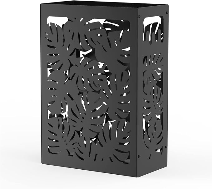 Mango Steam Monstera Umbrella Holder Stand for Home or Office Entryways (Black, Monstera)