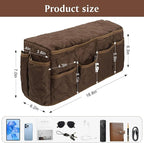 Remote Control Holder, Non Slip Bedside Armchair Caddy, Recliner Arm Caddy Armrest Organizer with 14 Pockets for Cell Phone TV Remote Control Magazines