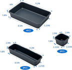 BYCY 18 Pcs Drawer Organizers Trays Set for Office Bathroom Dresser Interlocking Dividers Storage Bins Pack (18 Pieces Set)