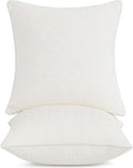 Leeden 18x18 Pillow Inserts Set of 2, Soft and Fluffy Throw Pillow Forms for Couch and Bed, 18 Inch Square Decorative Pillow Inserts, Beige