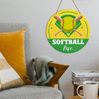 HSNBT Softball Decor for Girls Bedroom, Softball Sign Decor for Home Front Door Bedroom Porch Sport Wall Hanging Signs Decorations Gift for Softball Player Girl, Softball Life