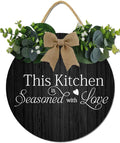 Kitchen Sign,This Kitchen Is Seasoned With Love Rustic Round Wooden Sign,For Home, Office, Store Or Restaurant