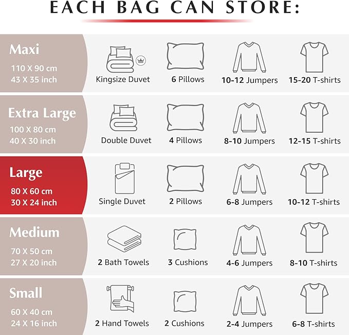 GENIE SPACE Premium Vacuum Storage Bags for Clothes, Bedding and Travel, Large Size 30x24 Inches, Airtight, Odor-Proof and Reusable Space Saver Bags with Double Zipper Seal, 2-Pack