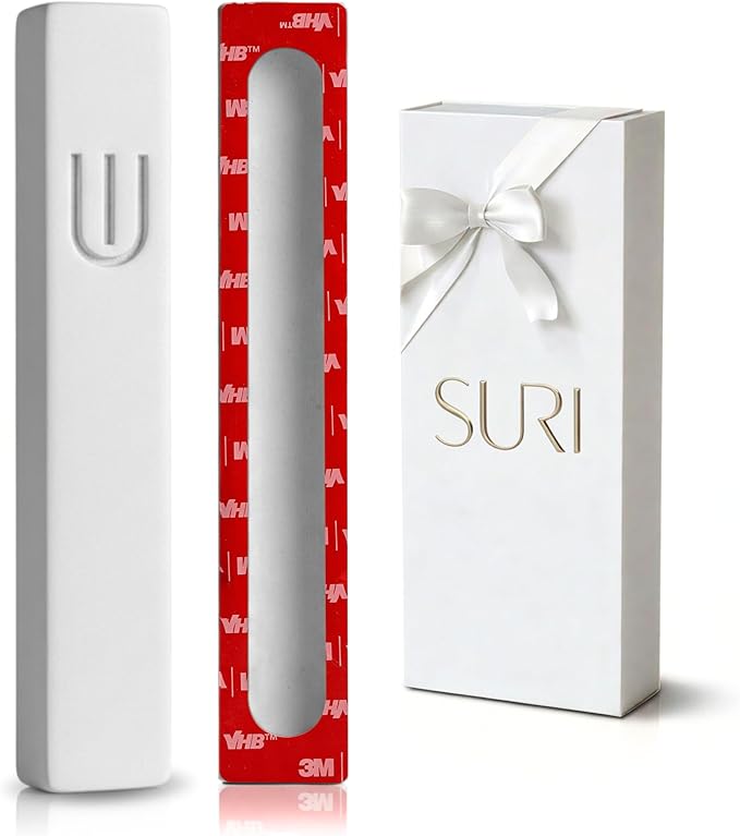 SURI Mezuzah for Door with Scroll – 7 Inch Modern Mezuzah Case with Non Kosher Scroll Included, Fits up to 6” Scroll, Easy Adhesive Installation, Gift Box Included