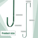 Hotop 15 Inch 4 Pcs Wreath Hangers for Front Door Steel Metal Wreath Doors Hanger Over The Door Hanger Hook Indoor or Outdoor for Christmas Halloween Front Decorations Welcome Sign(Green)