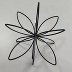 8" Black Sphere Decor, Abstract Tabletop Decorative Ball, Metal Floral Handmade Decorative Sculpture Home Decor Statues